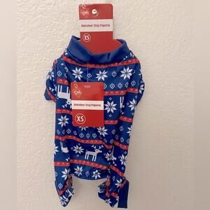 Pet Central Dog Christmas Pajamas Sz XS Extra Small Puppy Dark Blue Print